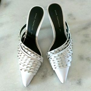 Zara white mules
